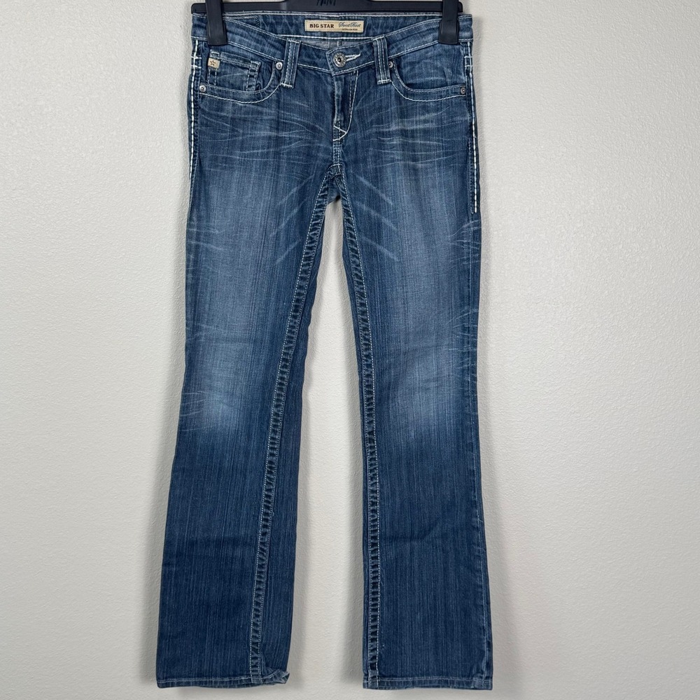 Big Star Sweet Boot Ultra Low Rise Jeans Medium Wash Bootcut Y2K Size 26